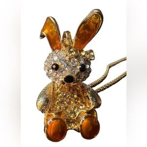 🐰 NWT! Rhinestone Bunny Necklace